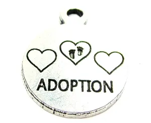 Adoption Circle With Hearts And Foot Prints Genuine American Pewter Charm
