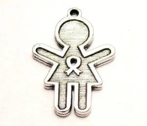 Awareness Ribbon Girl Genuine American Pewter Charm