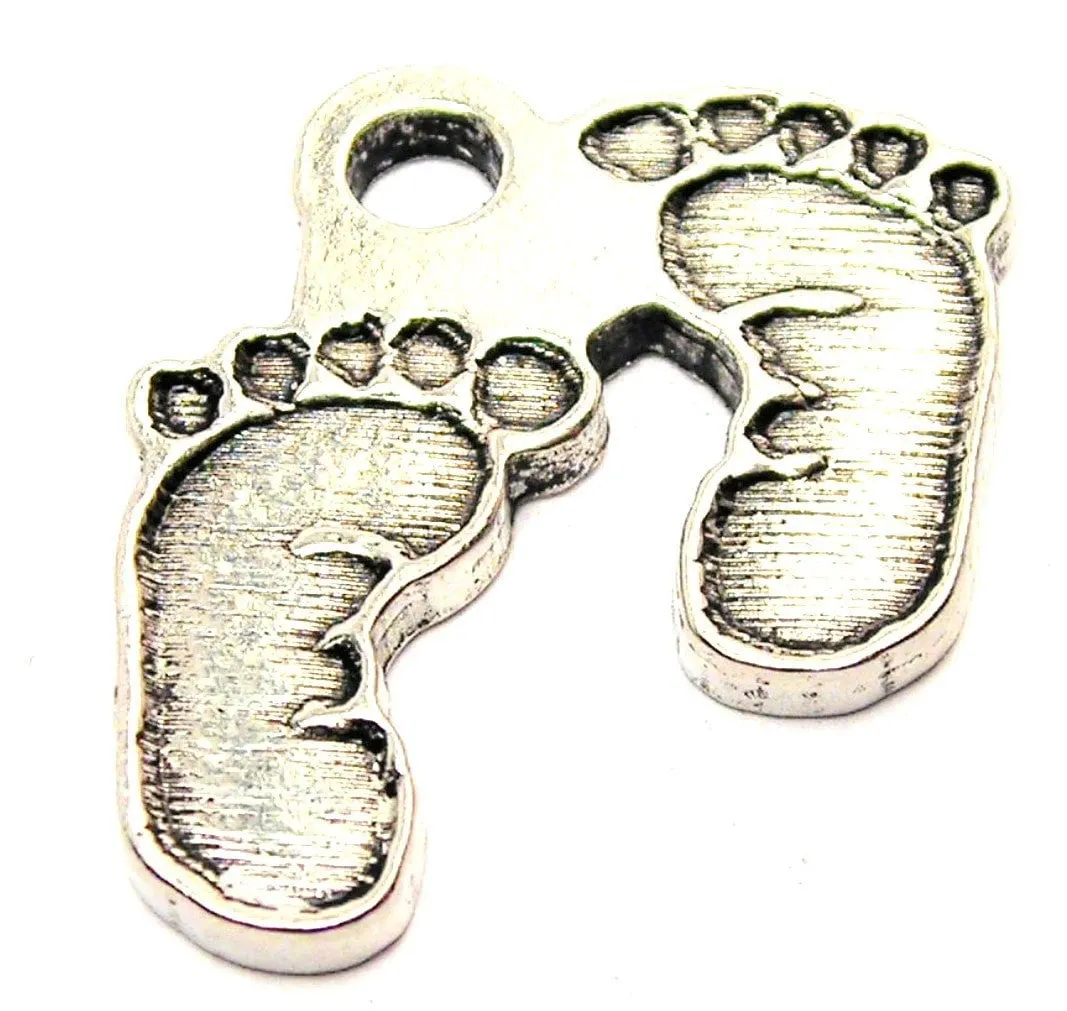 Baby Footprints Genuine American Pewter Charm