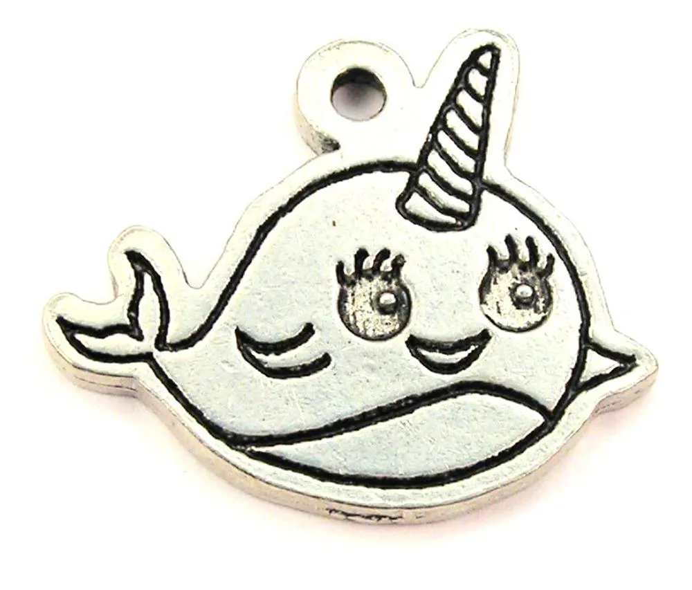 Baby Narwhal Genuine American Pewter Charm