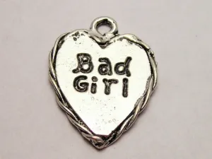 Bad Girl Heart Genuine American Pewter Charm