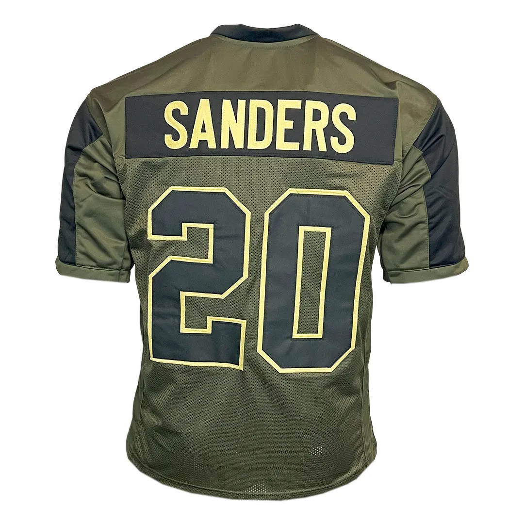 Barry Sanders Unsigned Salute to Service Football Jersey