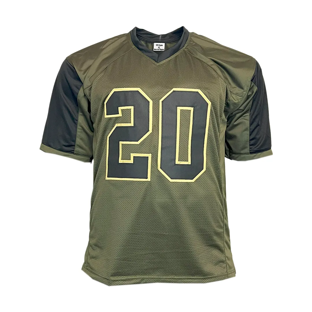 Barry Sanders Unsigned Salute to Service Football Jersey