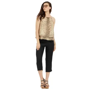 Beige Layered Top with Shoulder Strap