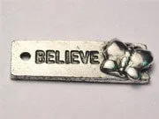Believe With Butterfly Tab Genuine American Pewter Charm
