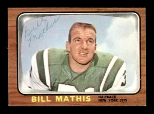 Bill Mathis Autographed 1966 Topps Card #94 New York Jets SKU #188068