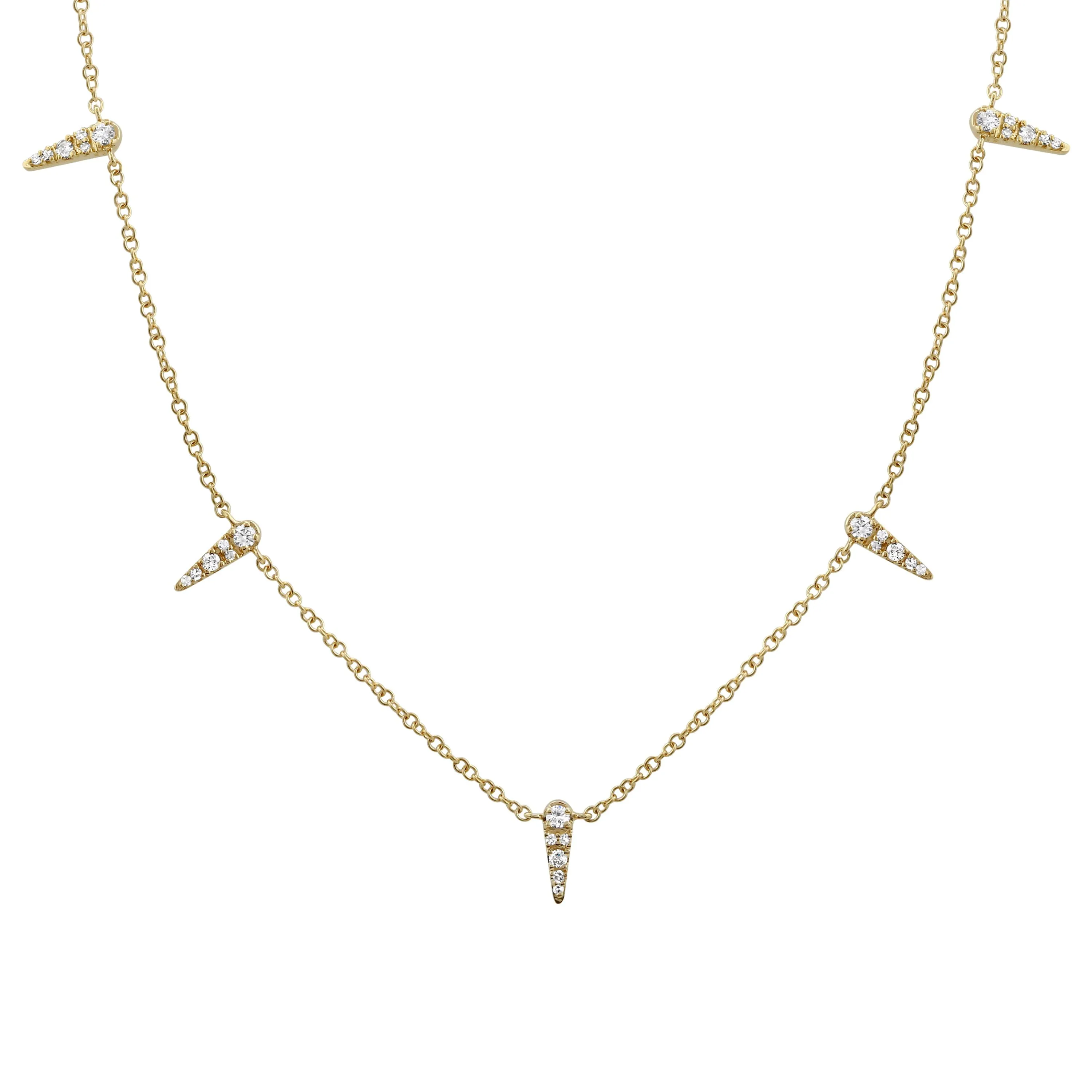 Black & White Diamond Tassel Strand Necklace