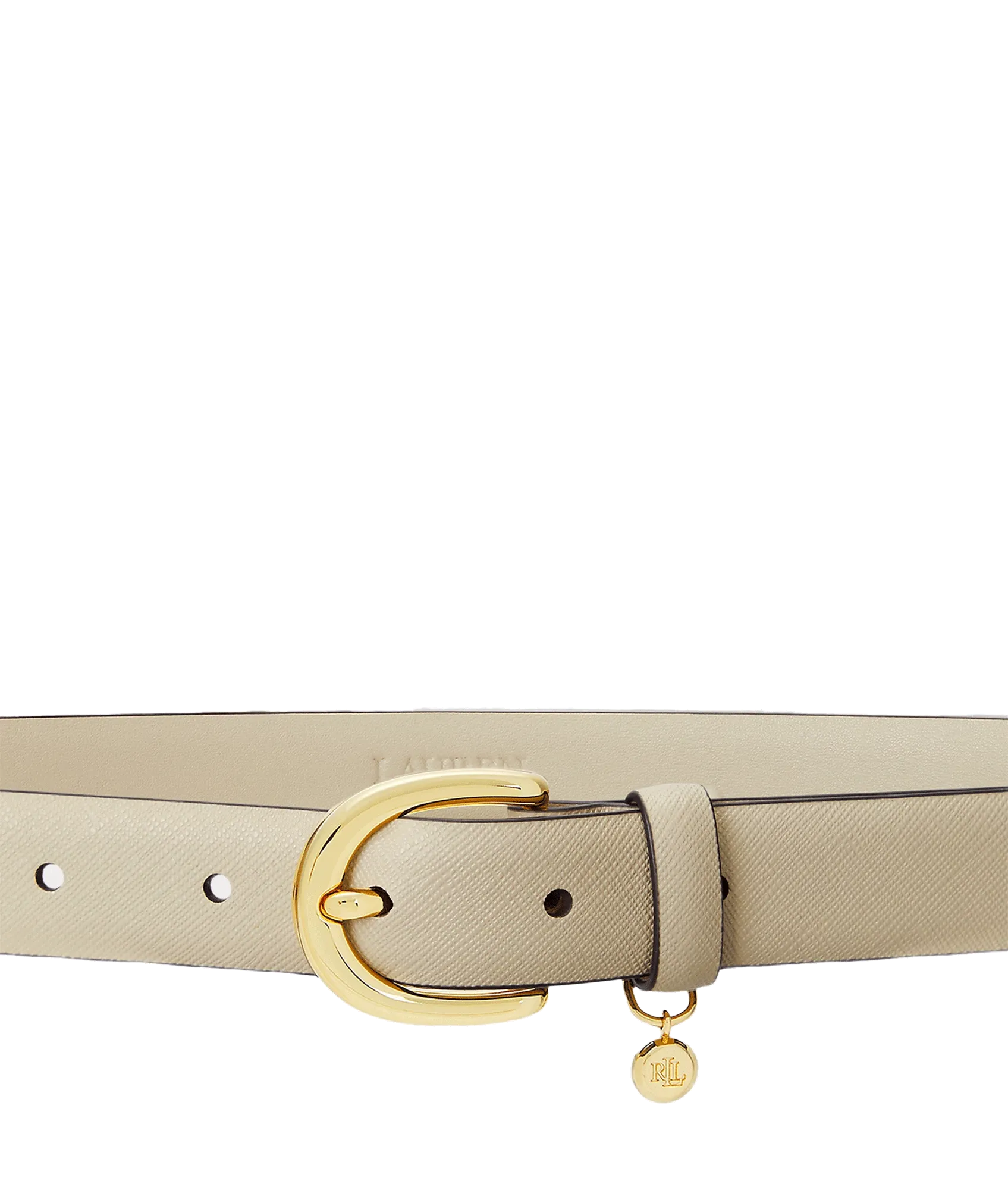 Charm Crosshatch Leather Belt - Cream