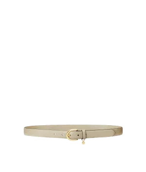 Charm Crosshatch Leather Belt - Cream