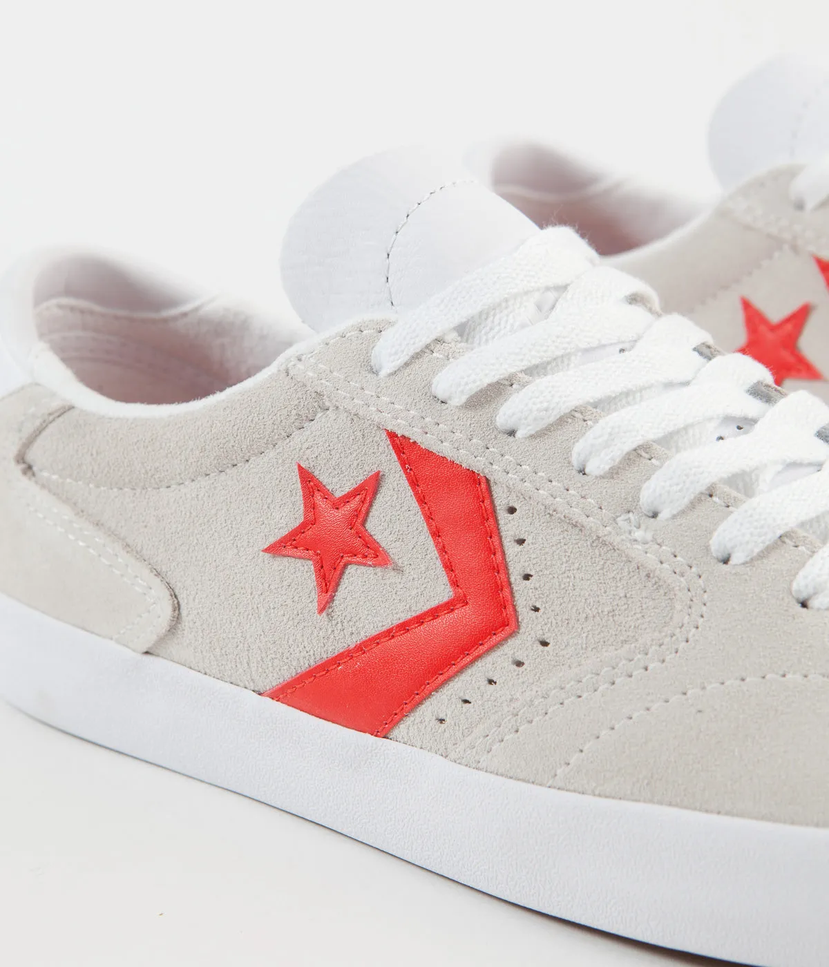 Converse Checkpoint Pro Ox Classic Suede Shoes - White / Habanero Red / White