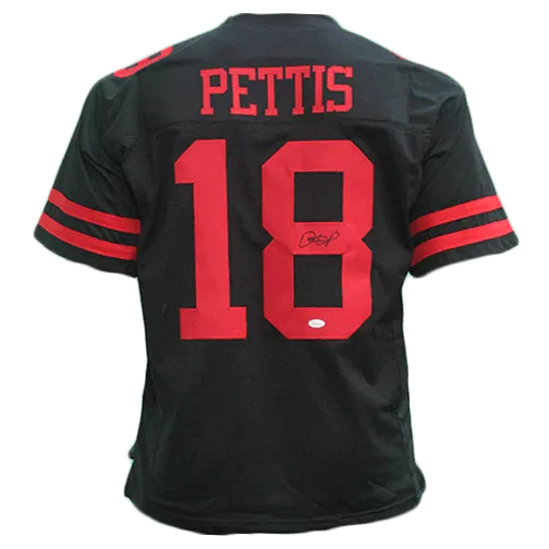 Dante Pettis Autographed Pro Style Football Jersey Black (JSA)