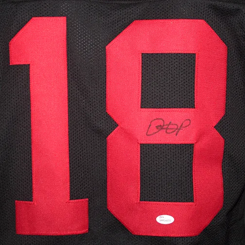 Dante Pettis Autographed Pro Style Football Jersey Black (JSA)