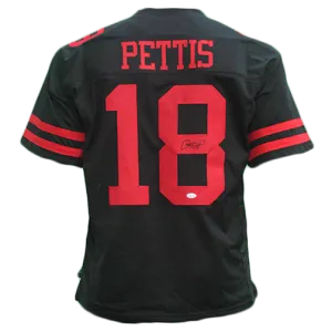 Dante Pettis Autographed Pro Style Football Jersey Black (JSA)