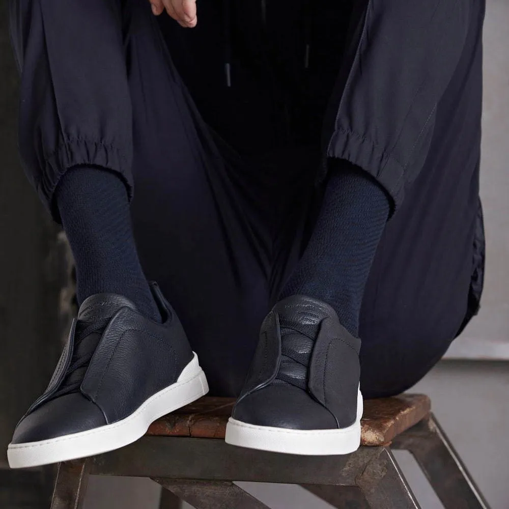 Ermenegildo Zegna エルメネジルドゼニア TRIPLE STITCH レザースリッポンスニーカー