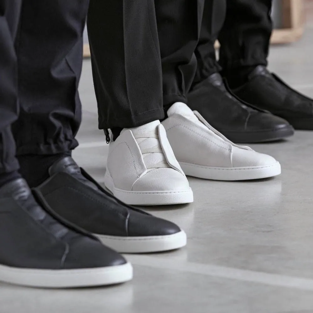 Ermenegildo Zegna エルメネジルドゼニア TRIPLE STITCH レザースリッポンスニーカー