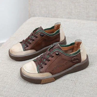 Leather Flat Women's Casual Shoes GRCL14 Fashion Breathable Sneakers