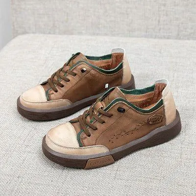 Leather Flat Women's Casual Shoes GRCL14 Fashion Breathable Sneakers
