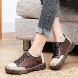 Leather Flat Women's Casual Shoes GRCL14 Fashion Breathable Sneakers
