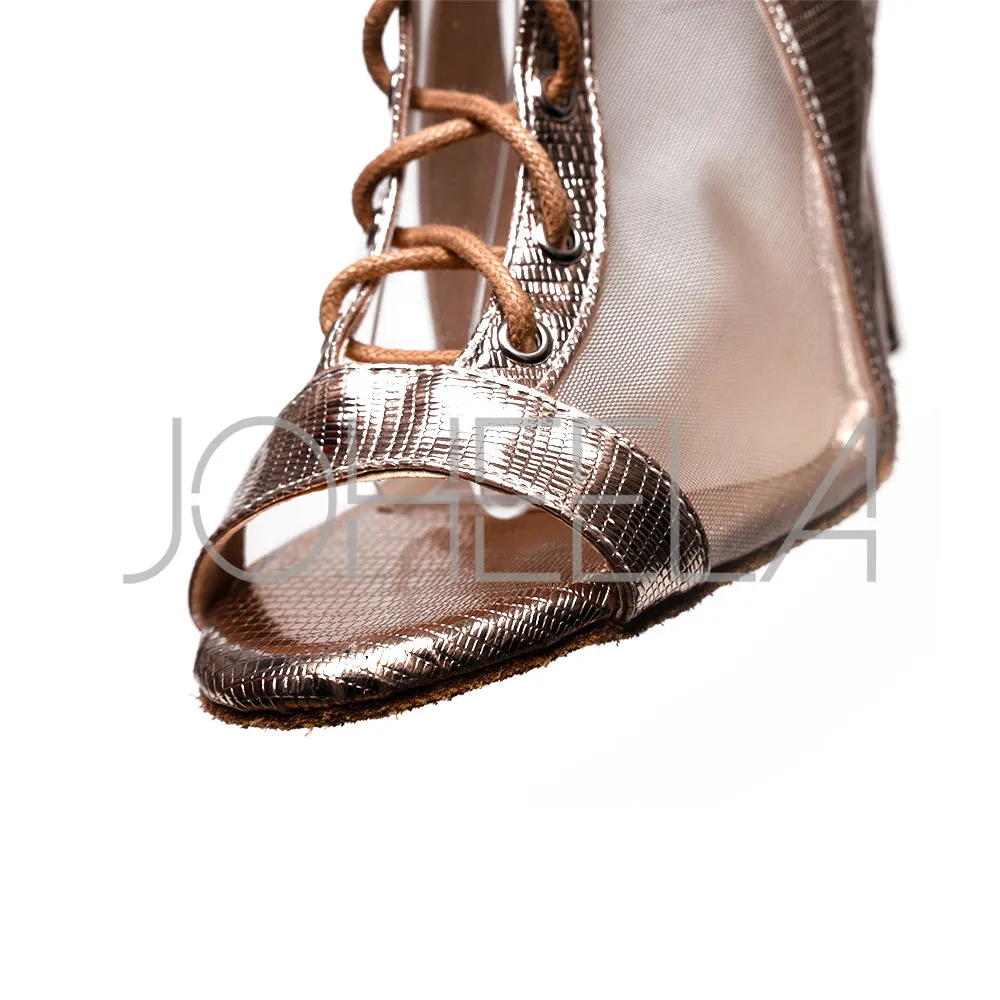 Lexie rose gold - Talons évasés - Prête à expédier