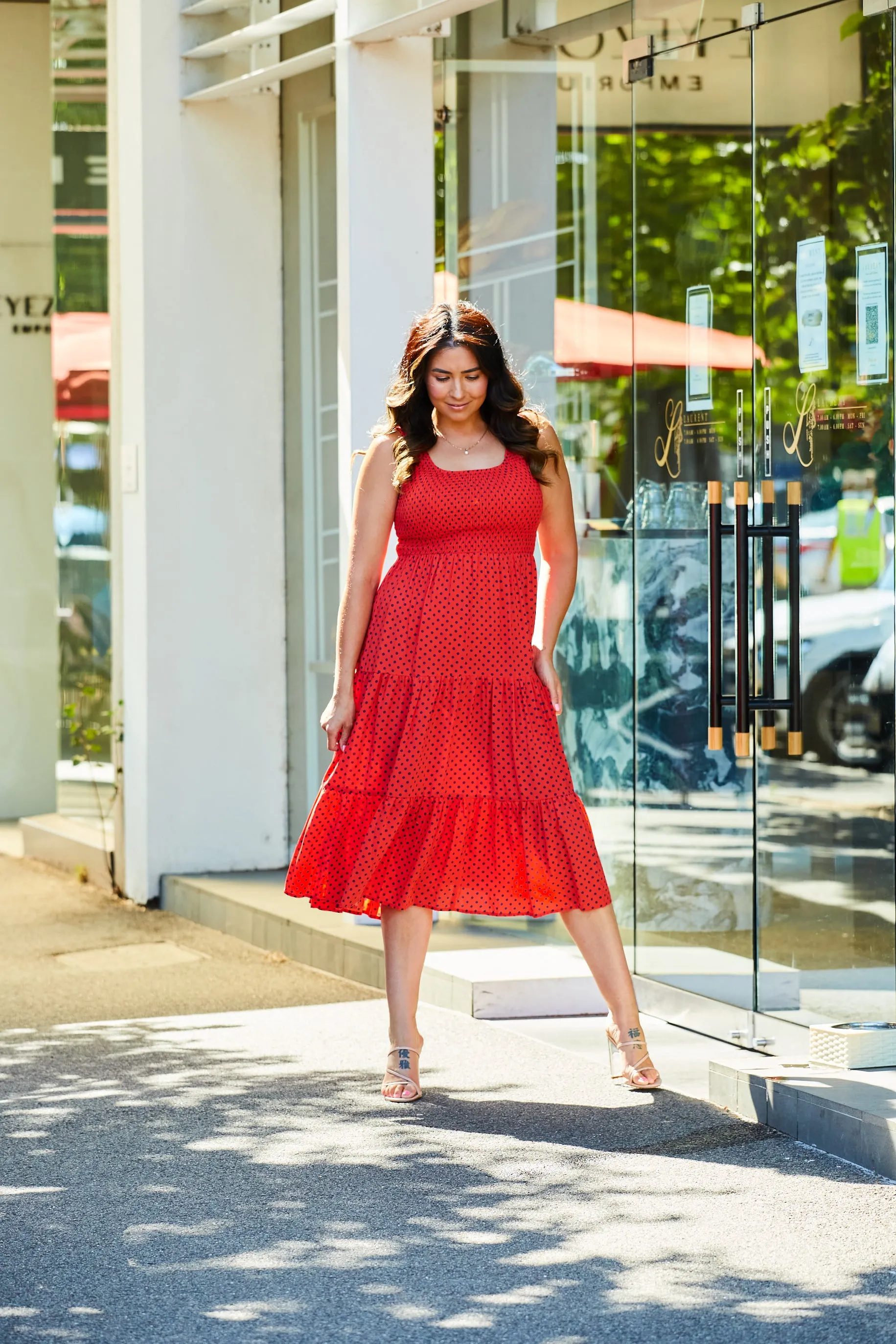 Lina Dress - Red Polka Dot
