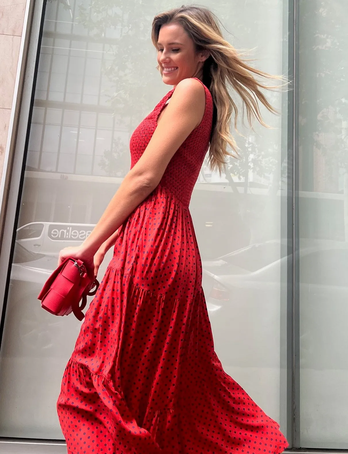 Lina Dress - Red Polka Dot
