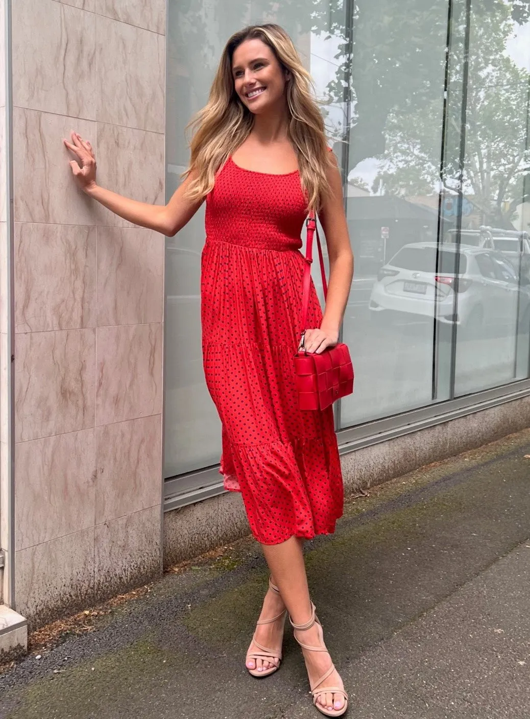 Lina Dress - Red Polka Dot