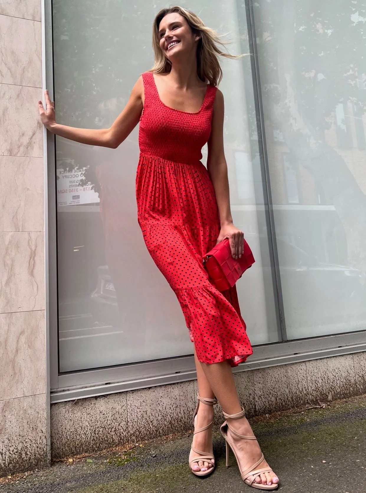 Lina Dress - Red Polka Dot
