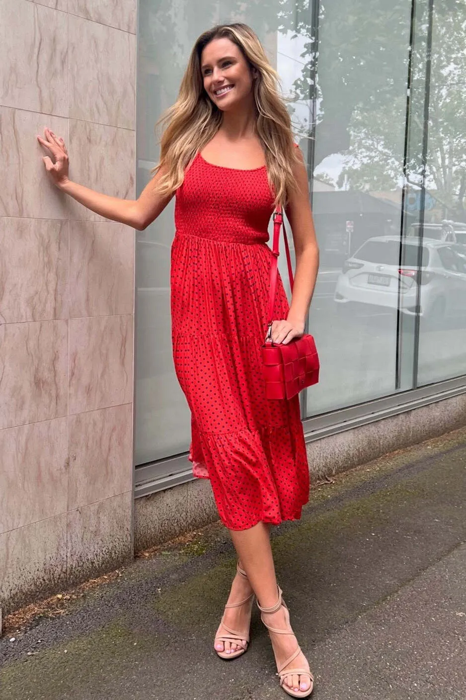 Lina Dress - Red Polka Dot