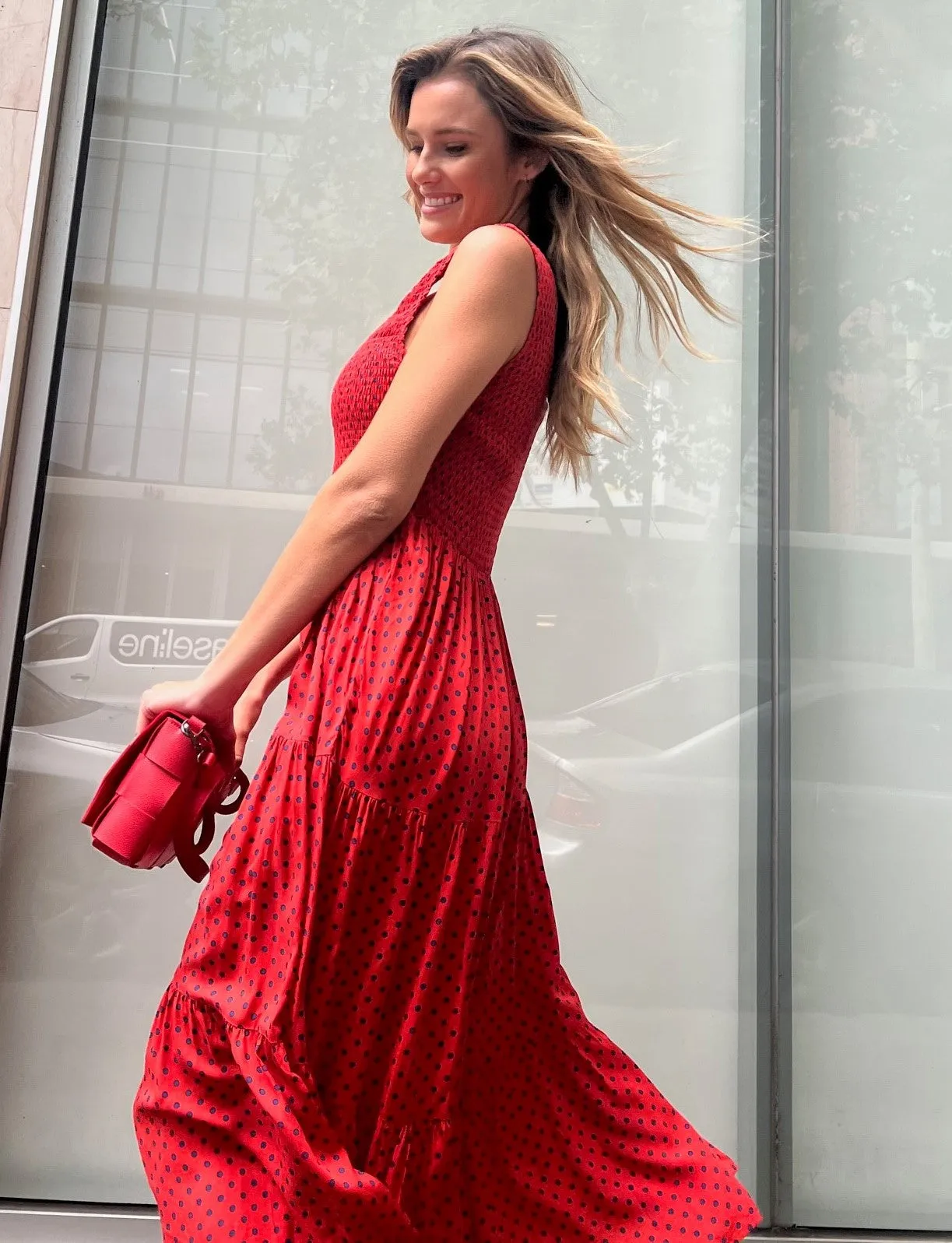 Lina Dress - Red Polka Dot