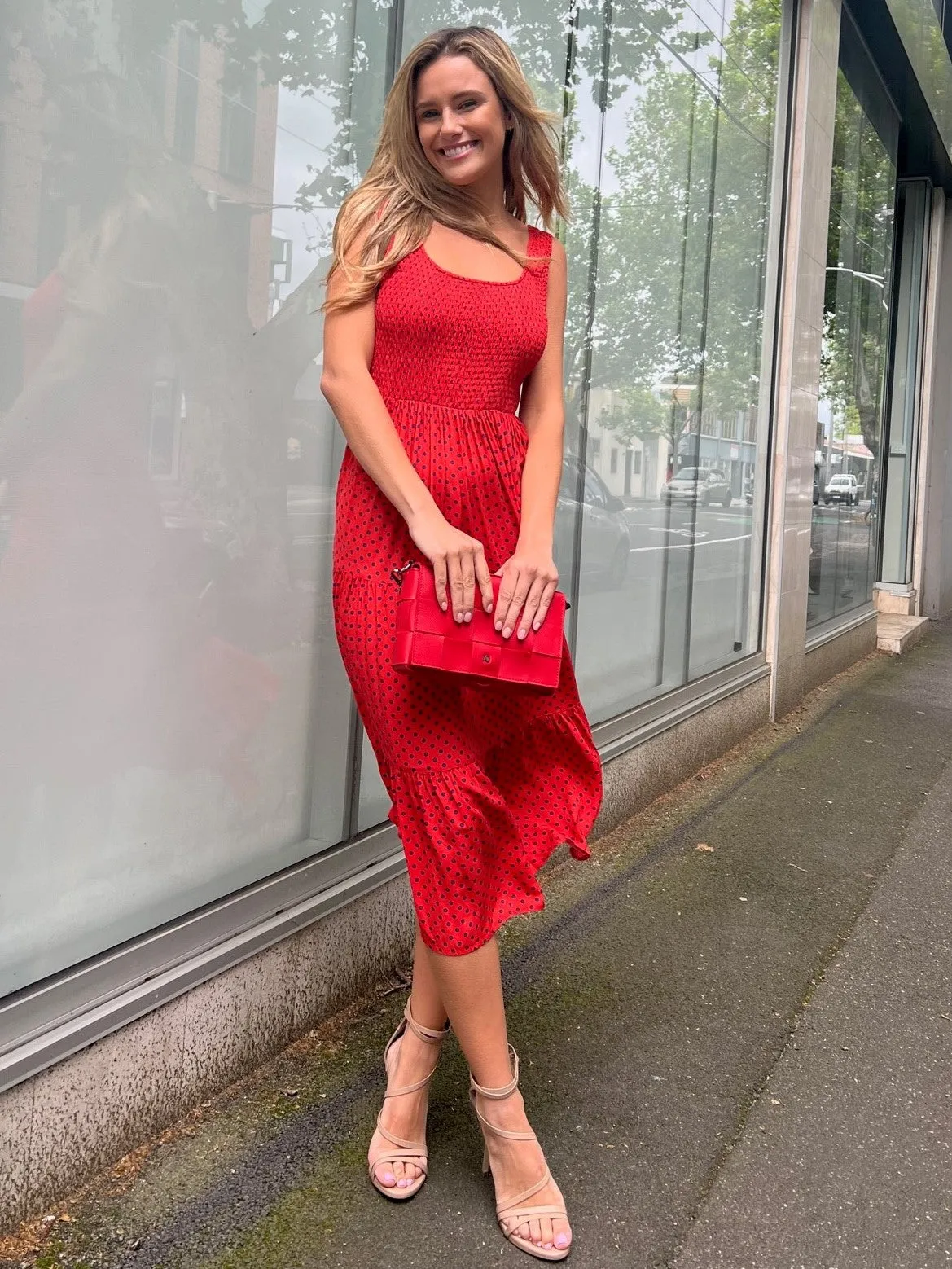 Lina Dress - Red Polka Dot