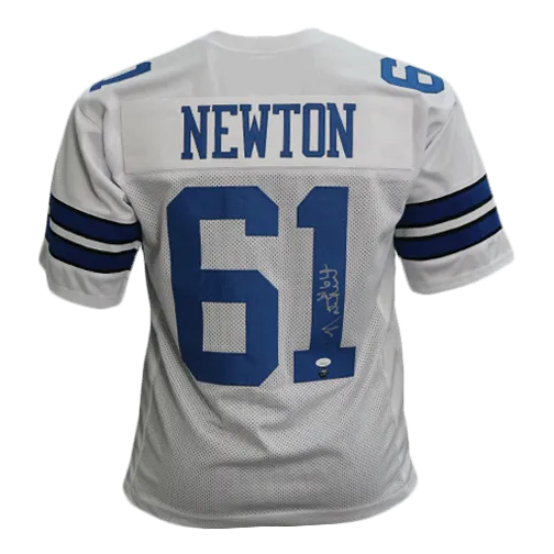 Nate Newton Pro Style Autographed Football Jersey White (JSA)