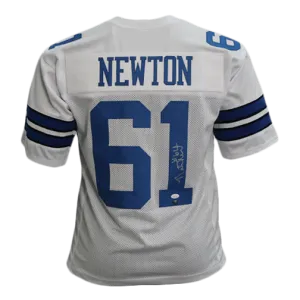 Nate Newton Pro Style Autographed Football Jersey White (JSA)