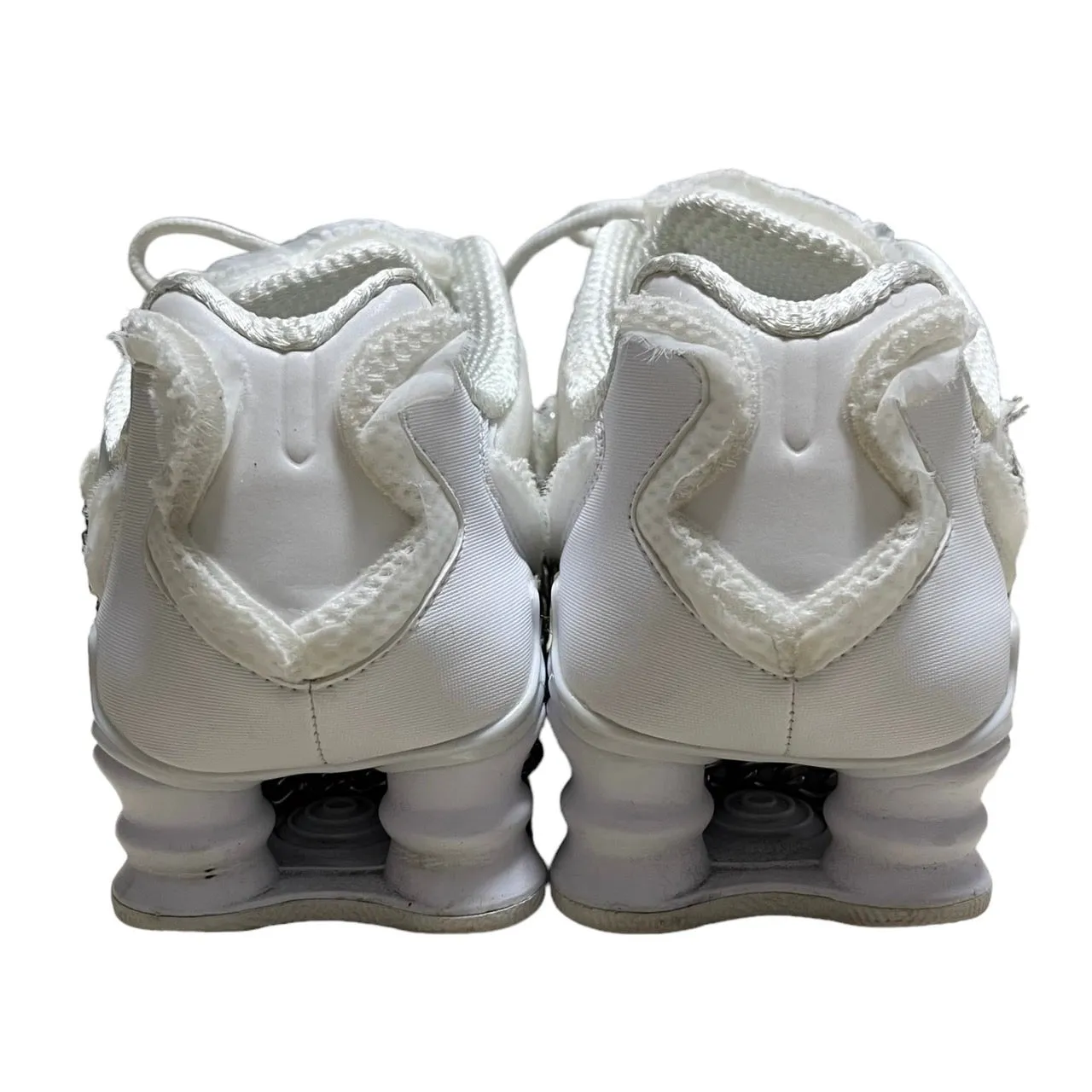 NIKE×COMME des GARCONS ナイキ コムデギャルソン 19SS WMNS Shox TL White CJ0546-100 ロゴチェーンスニーカー