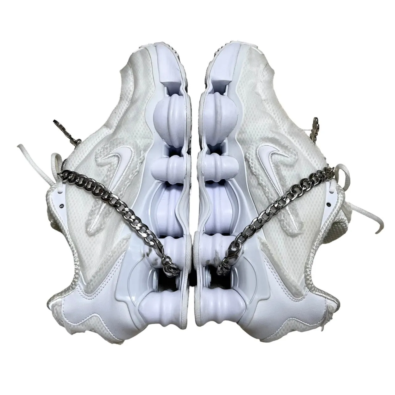 NIKE×COMME des GARCONS ナイキ コムデギャルソン 19SS WMNS Shox TL White CJ0546-100 ロゴチェーンスニーカー