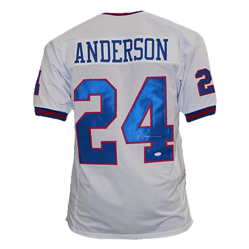 Ottis Anderson Pro Style Autographed Football Jersey White (JSA)
