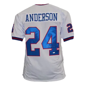 Ottis Anderson Pro Style Autographed Football Jersey White (JSA)