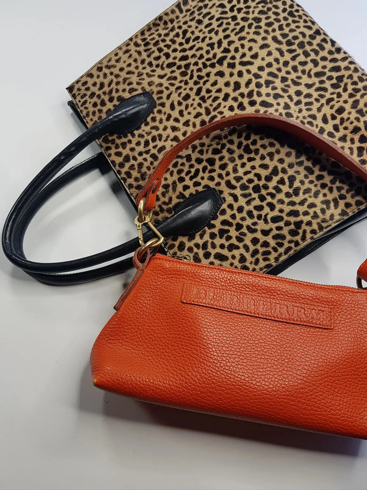 Perfect Vintage Italian Made 100% Genuine Leather Pony Hair Leather Purse