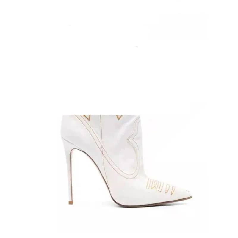 Rania Stilettos Embroidered knee high cowgirl boots