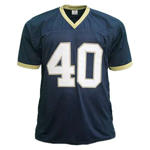 Reggie Brooks Notre Dame Autographed Football Jersey Blue (JSA)