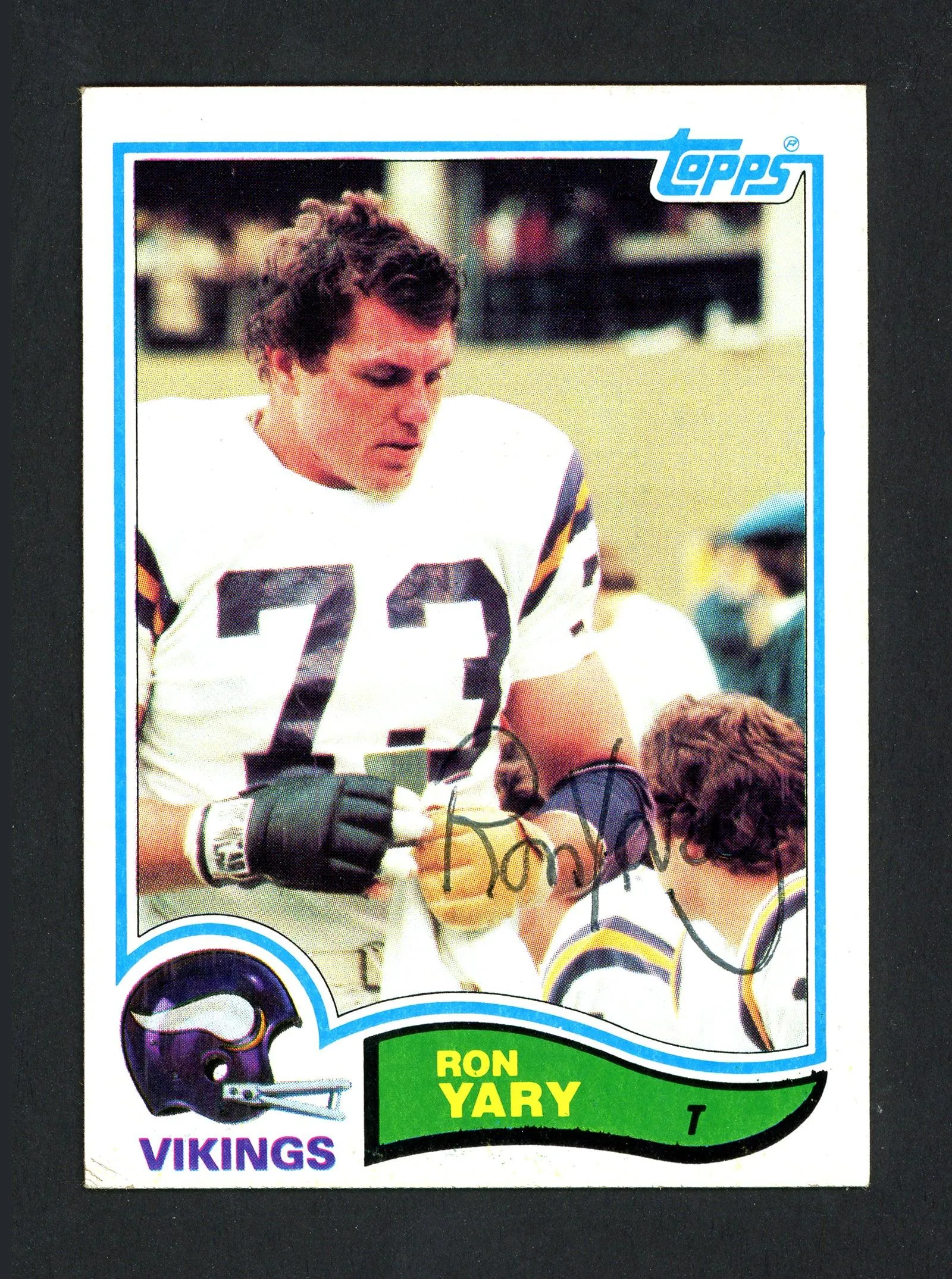 Ron Yary Autographed 1982 Topps Card #402 Minnesota Vikings SKU #160381