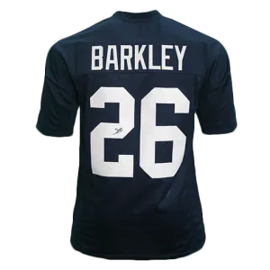 Saquon Barkley Penn State Autographed Football Jersey Blue (JSA)