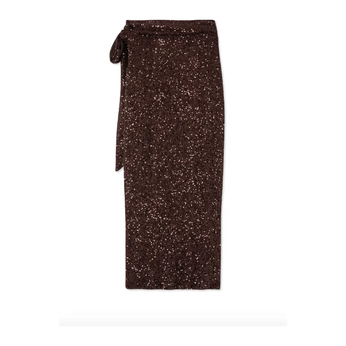 Sequin Jaspre Skirt Chocolate