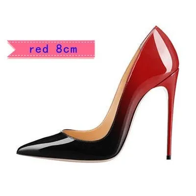 SEXEMARA Classic Patent Leather Multi Choice Heel Stiletto Shoes