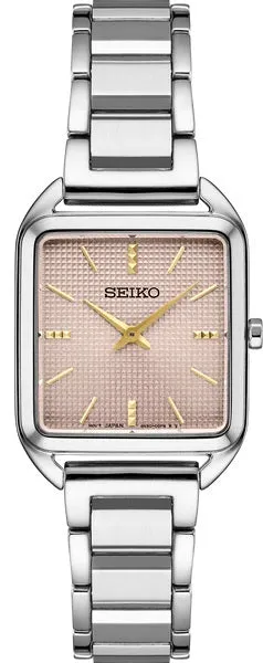 Stainless Steel Ladies' Quartz Watch with Mauve Pink Dial