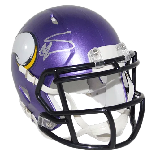 Stefon Diggs Vikings Autographed Mini Speed Football Helmet (JSA)