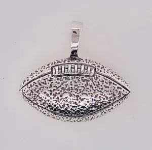 Sterling Silver Antiqued Football Pendant