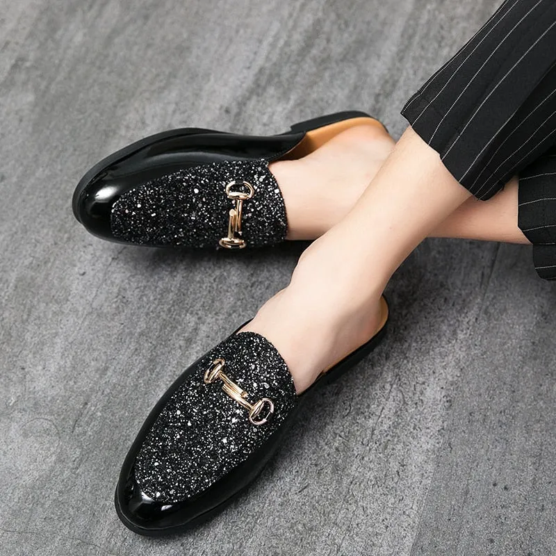 Summer Men Black Half Shoes Breathable Slip-on Half Slippers Man Outdoor Buckle Mules Lightweight Anti-slip Comfy Casual Shoes