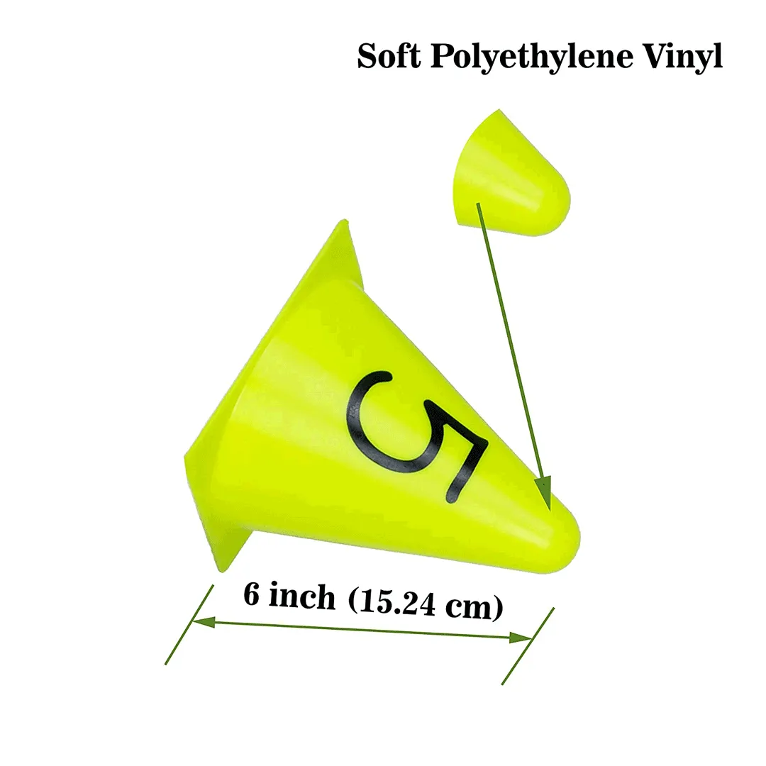 SYNCO Sports 6 Inch Cone Marker Set (Pack of 10)
