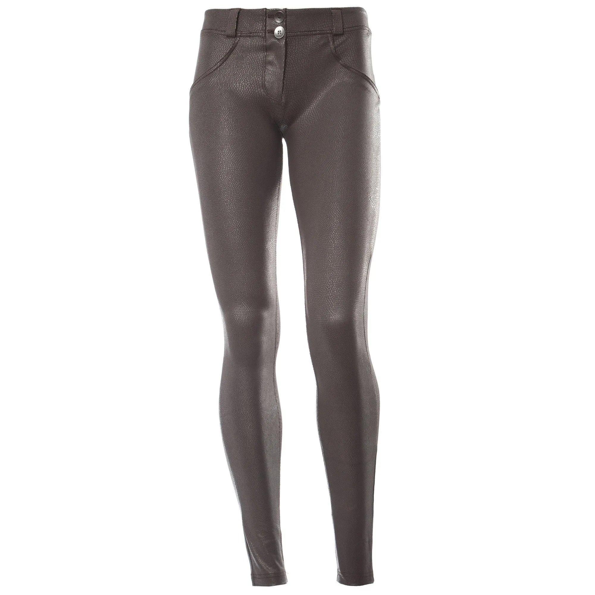 WR.UP® Leather - Low Rise Full Length Python Print - Brown