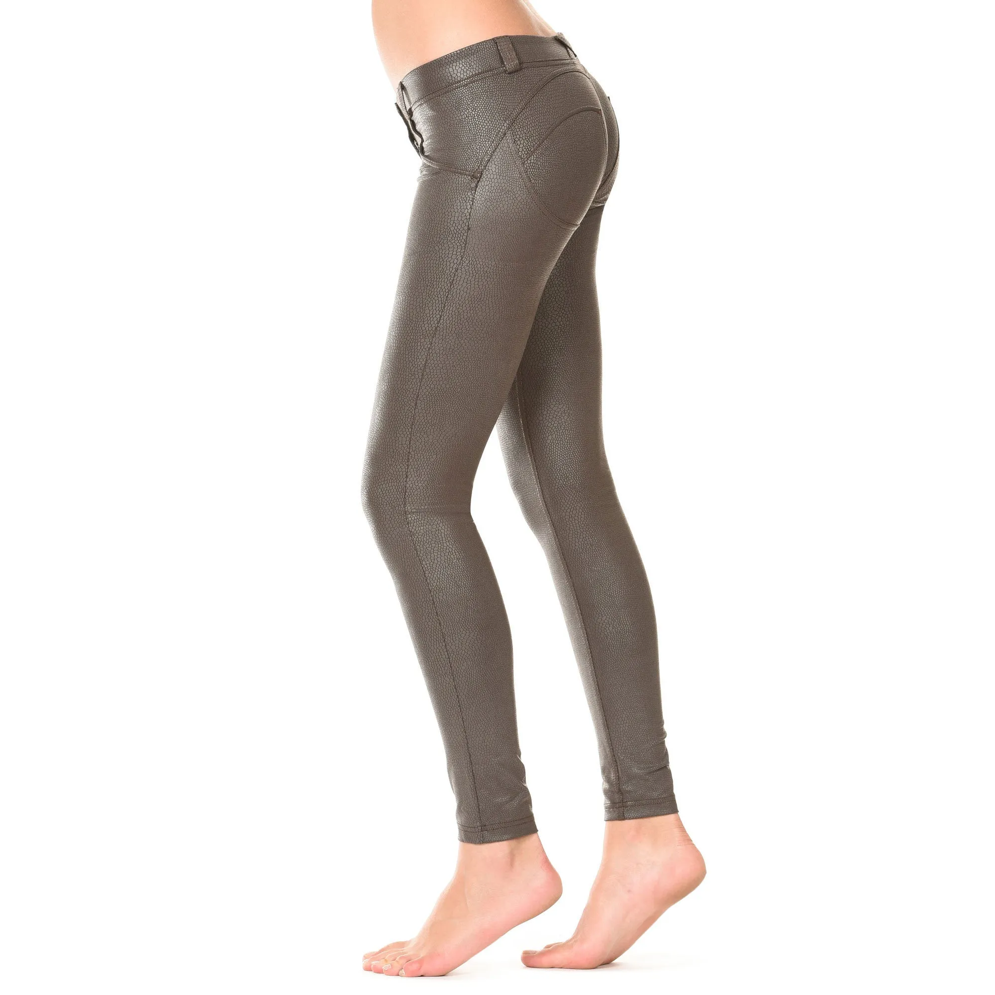 WR.UP® Leather - Low Rise Full Length Python Print - Brown